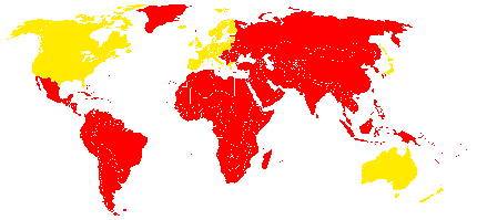 mapa - Virová hepatitida typu A